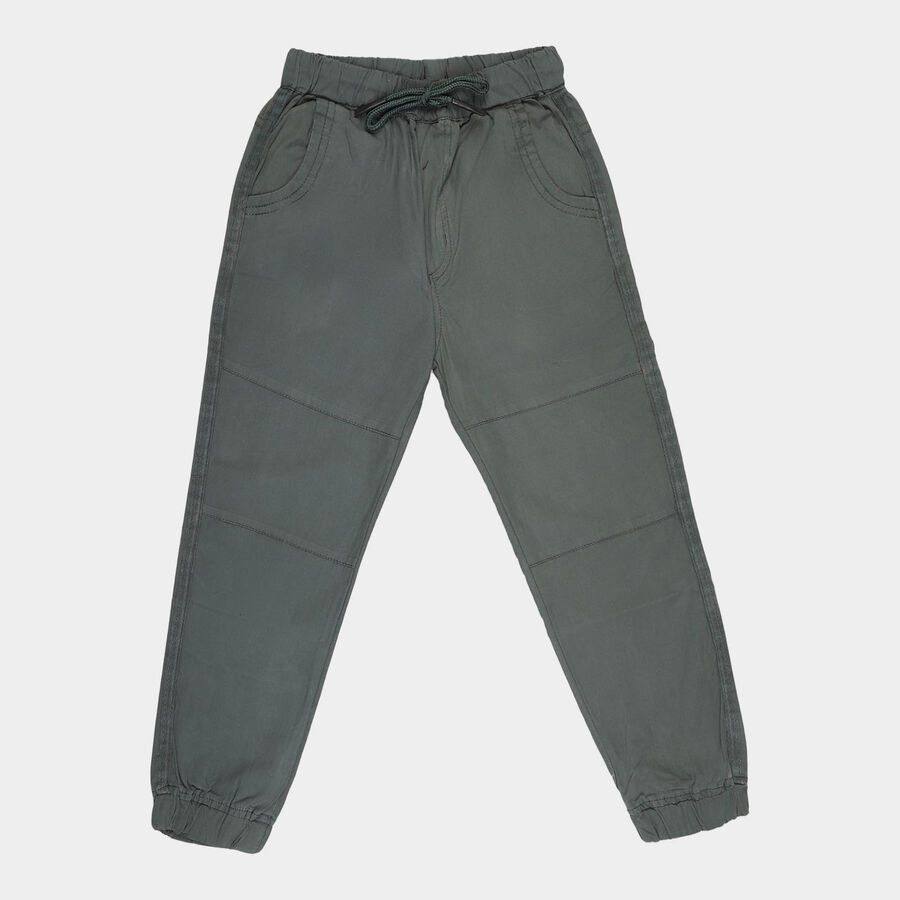 Boys Cotton Solid Joggers, Olive, large image number null