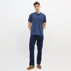 Men's Dark Blue Polo Collar Casual T-Shirt, Dark Blue, small