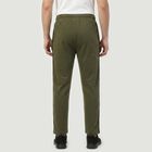 Men's Olive Green Regular Fit Side-Striped Track Pants, ओलिव, small
