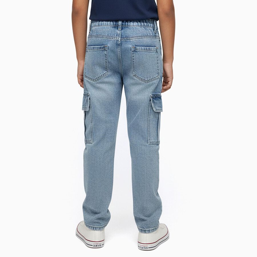 Boys' 100% Cotton Jeans, हल्का नीला, large image number null