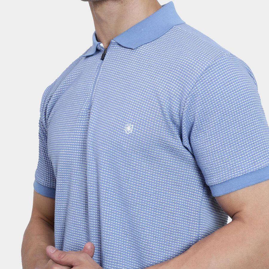 Men's Collared Half Sleeves T-Shirt , हल्का नीला, large image number null