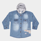 Infants Cotton Solid Casual Shirt, Mid Blue, small image number null