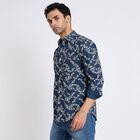 Men's 100% Cotton Casual Shirt, मध्यम नीला, small image number null