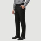 Men's Black Slim Fit Flat-Front Formal Trousers, काला, small