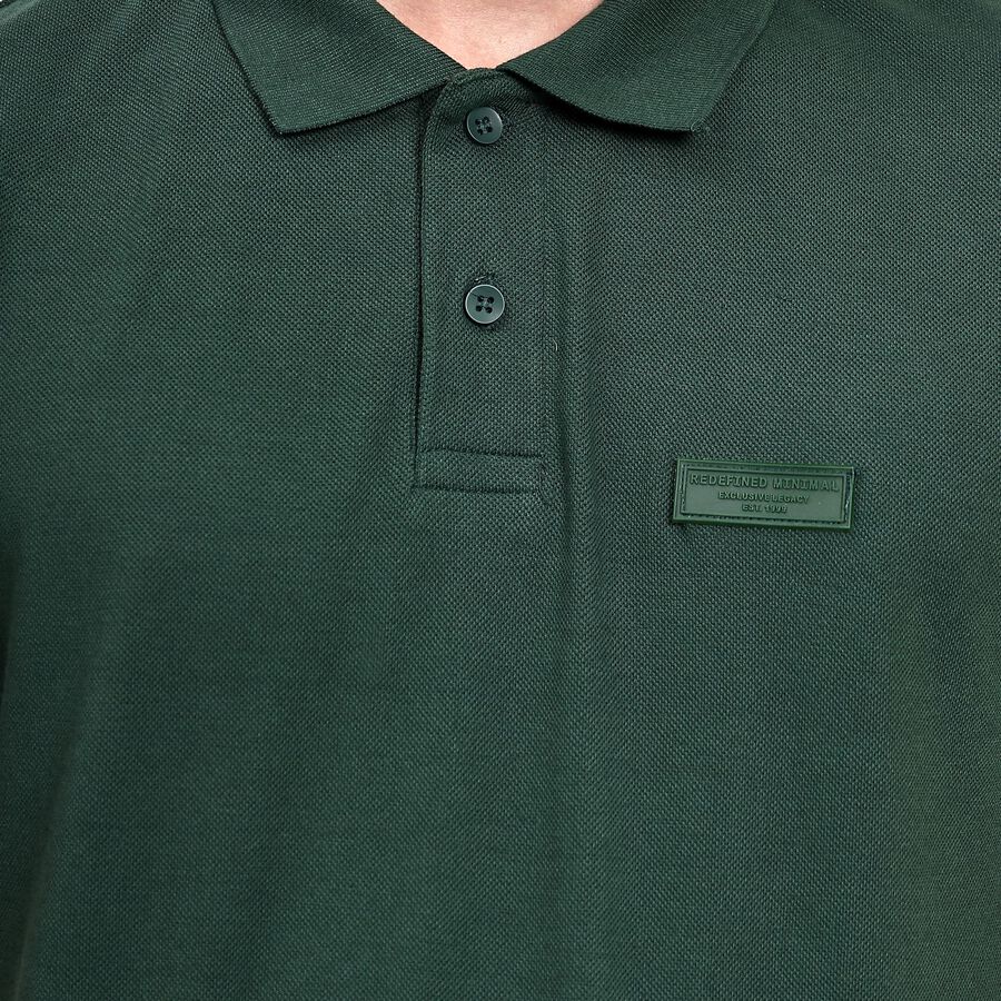 Men's Collared Half Sleeves T-Shirt, Dark Green, large image number null