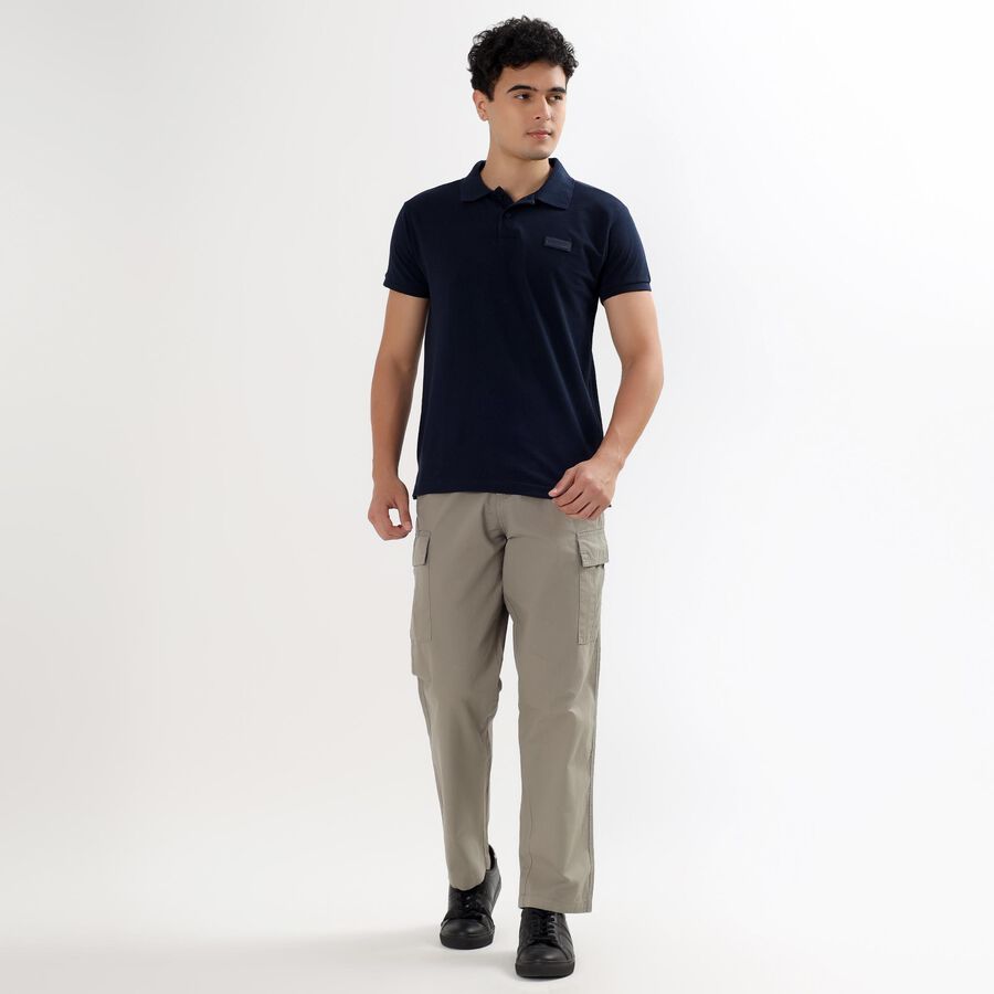 Men's Collared Half Sleeves T-Shirt , Dark Blue, large image number null