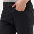 Men's Jet Black Slim Fit Stretchable Jeans, Dark Grey, small