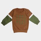 Infants' Tan Cotton Crew Neck Regular T-Shirt, गहरा पीला, small