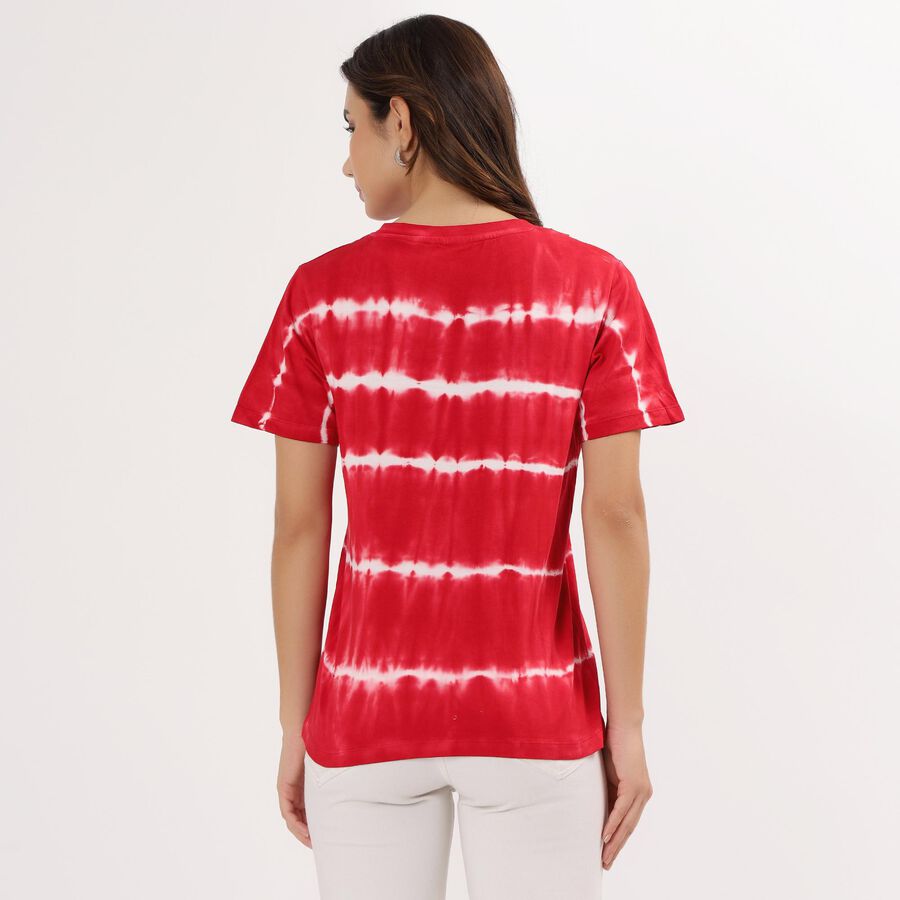 Ladies' 100% Cotton Round Neck T-Shirt , Red, large image number null