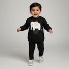 Infants Charcoal Crew Neck Casual Sweatshirt, चारकोल, small image number null