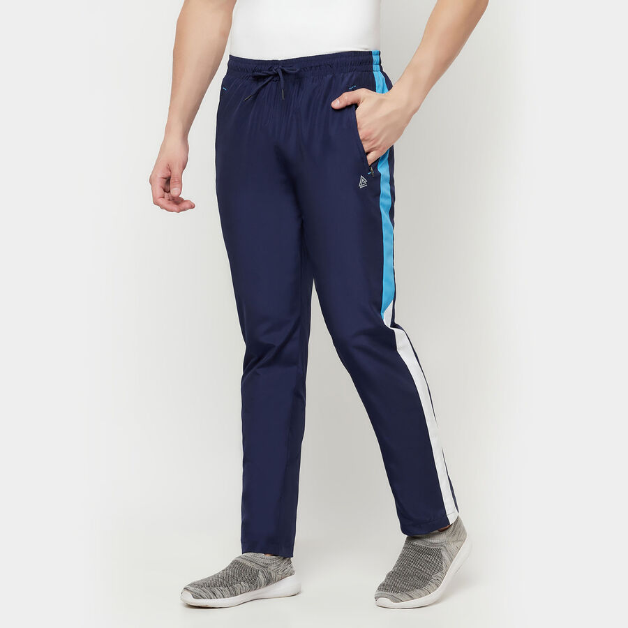 Cut & Sew Regular Track Pants, Navy Blue, large image number null