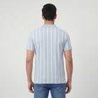 Men's Light Blue Polo Collar Casual T-Shirt, Light Blue, small