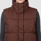 Women's Wine Stand Collar Puffer Jacket, Wine, small