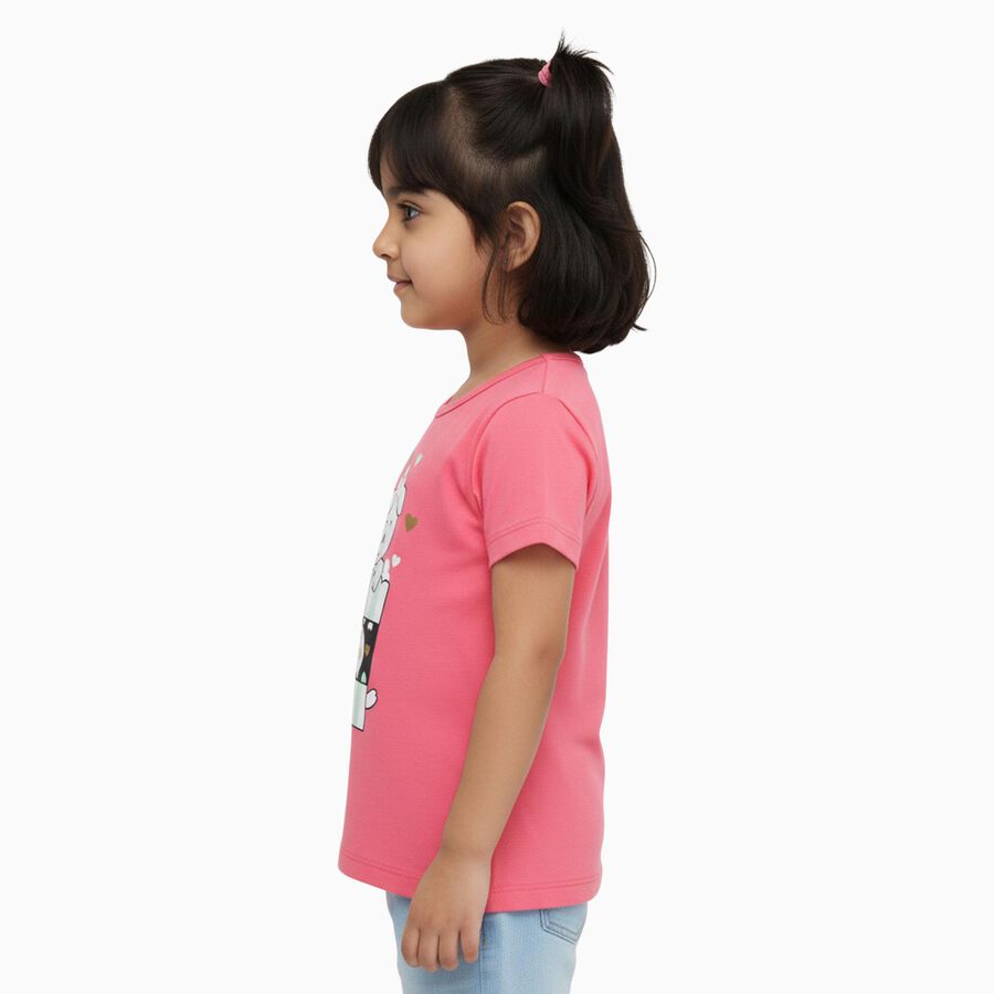 Girls' T-Shirt, गुलाबी, large image number null