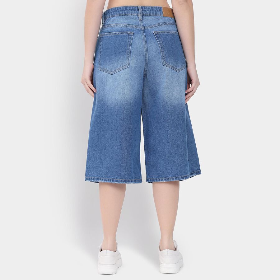Ladies' 100% Cotton Capri , Mid Blue, large image number null