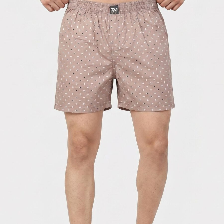 Men's Dark Grey Relaxed Fit Printed Boxers, Dark Grey, large