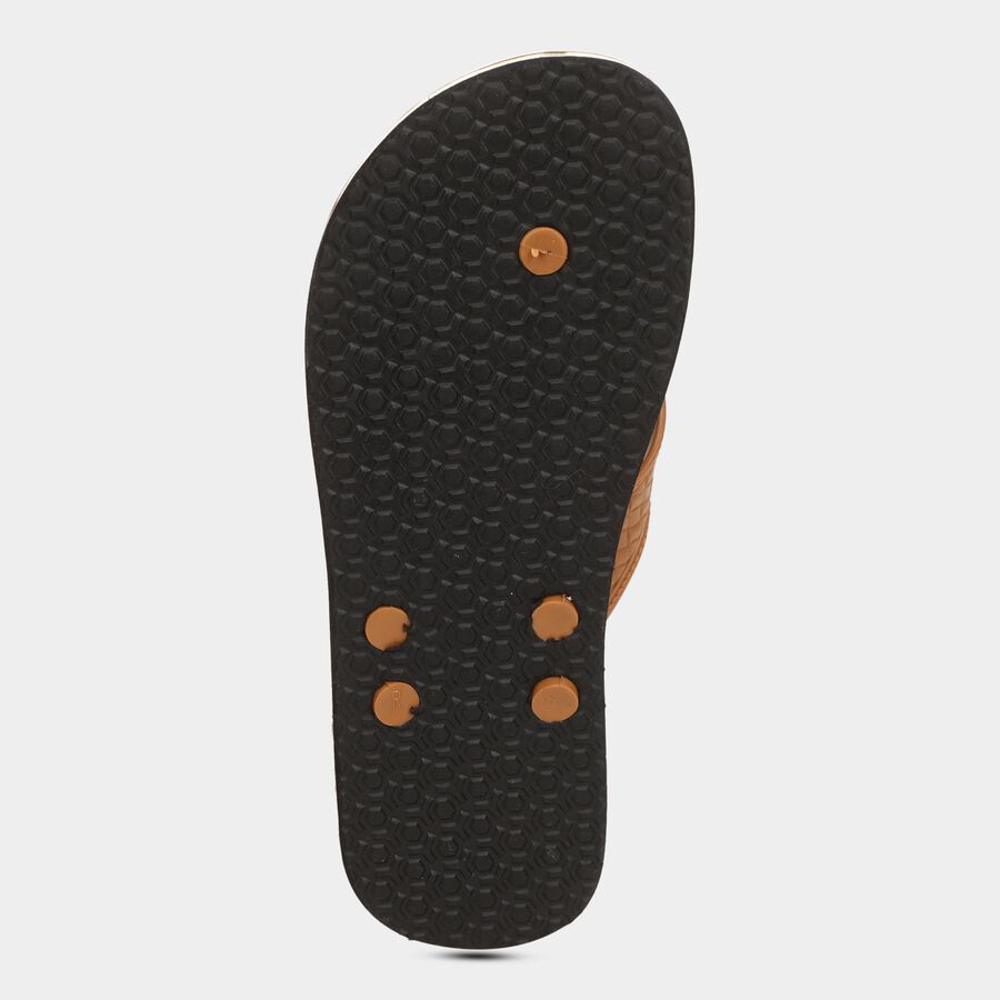 Men's V Strap Slipper, Brown, large image number null