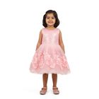Girls' Light Pink Sequin and Floral Sleeveless Party Frock, हल्का गुलाबी, small