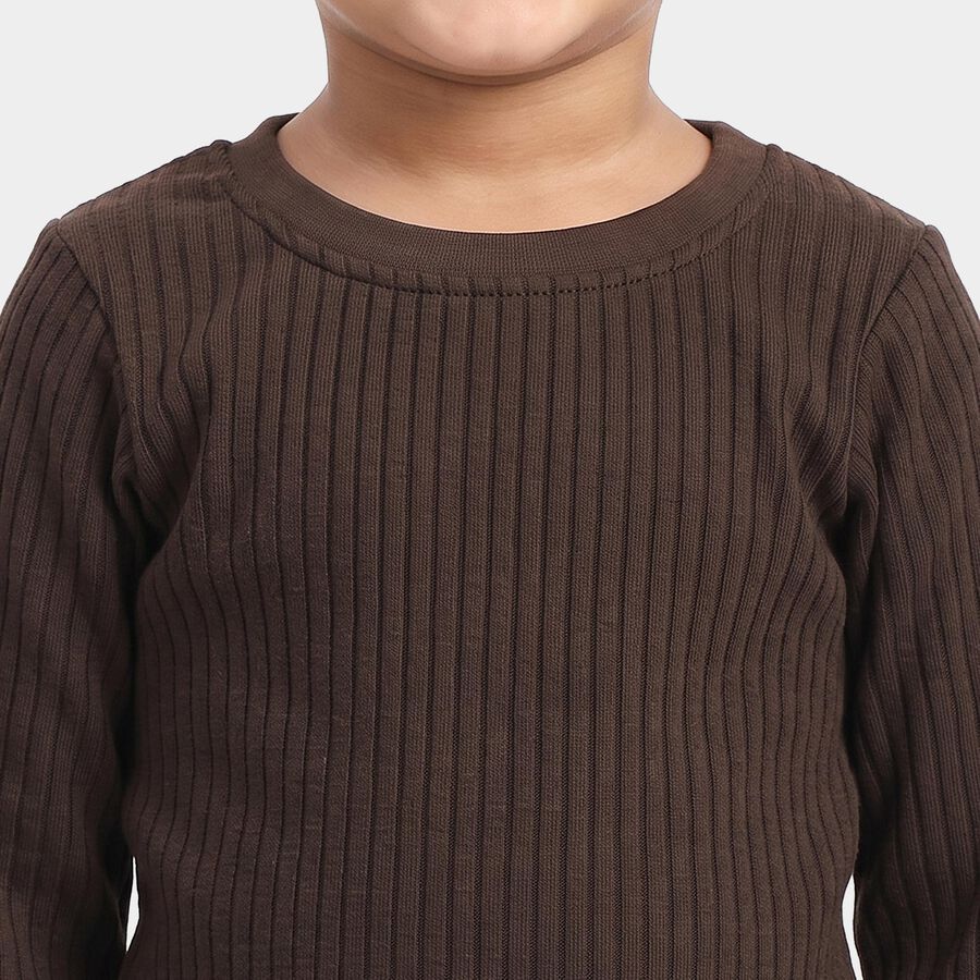 Boys Brown Long Sleeve Thermal, Brown, large