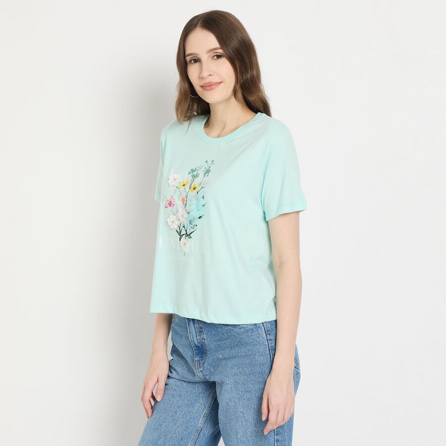 Ladies' Round Neck T-Shirt, Blue, large image number null