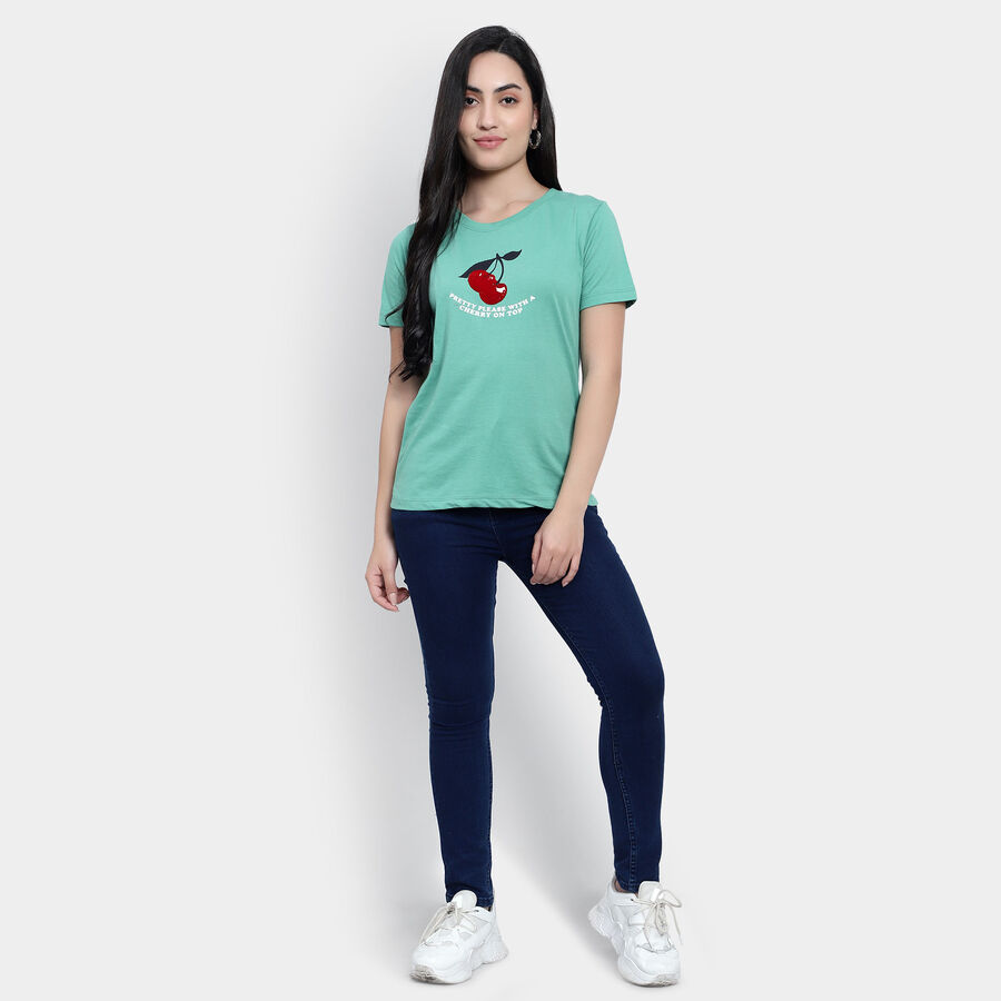 Round Neck T-Shirt, Light Green, large image number null