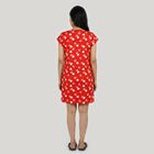 Women's Red Round Neck T-Shirt Style Nighty, Red, small