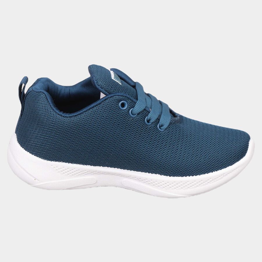 Kids Printed Lace-Ups Sports Shoes, Teal Blue, large image number null