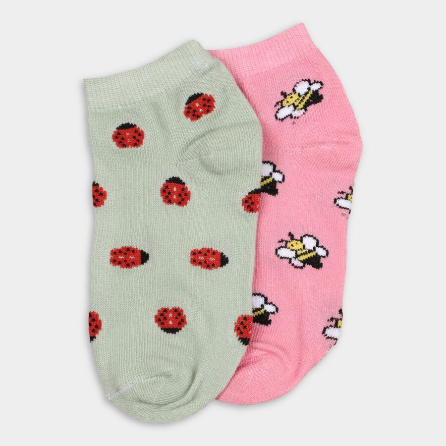 Girl's Socks (Pack of 2), Pink, large image number null