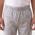 Boys Grey Striped Long Johns Thermal, Melange Light Grey, small