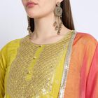 Ladies' Kurta Pyjama Set with Dupatta, ओलिव, small image number null