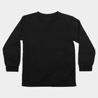 Girls' Black Long Sleeve Thermal, काला, small