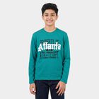 Boys Dark Green Crew Neck Regular Boys T-Shirt, गहरा हरा, small
