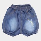 Infants Cotton Solid Half Pant, Mid Blue, small image number null