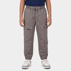 Boys Grey Regular Fit Cargo Trousers, हल्का ग्रे, small