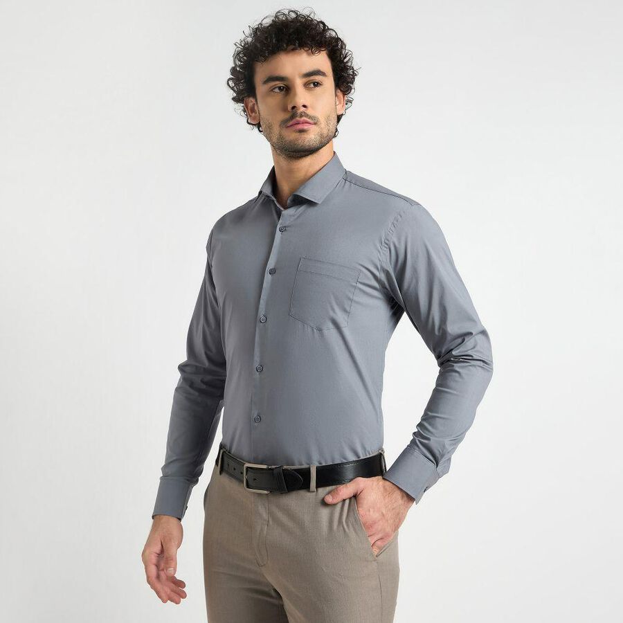 Men's Formal Shirt , गहरा ग्रे, large image number null
