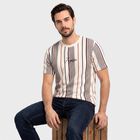 Men's White Round Neck Regular T-Shirt, White, small