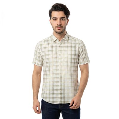 Men's Olive Green Cotton Casual Shirt