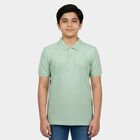 Boys' Aqua Cotton Blend Polo Neck Polo Boys T-Shirt, एक्वा, small