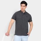 Men's Collared Half Sleeves T-Shirt, Charcoal, small image number null