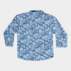Infants Cotton Printed Casual Shirt, Mid Blue, small image number null