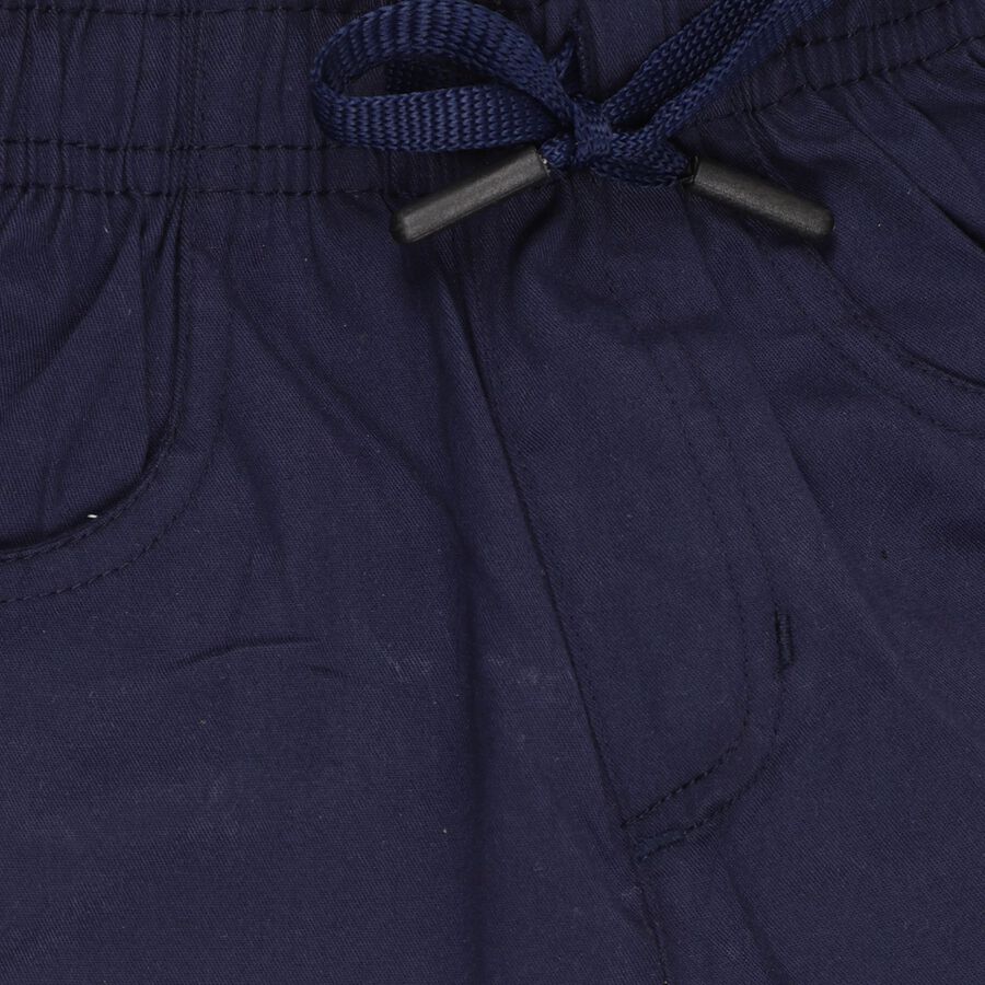 Boys' 100% Cotton Trousers, Navy Blue, large image number null