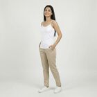 Women's White Cotton Blend Sleeveless Innerwear Slip, सफ़ेद, small