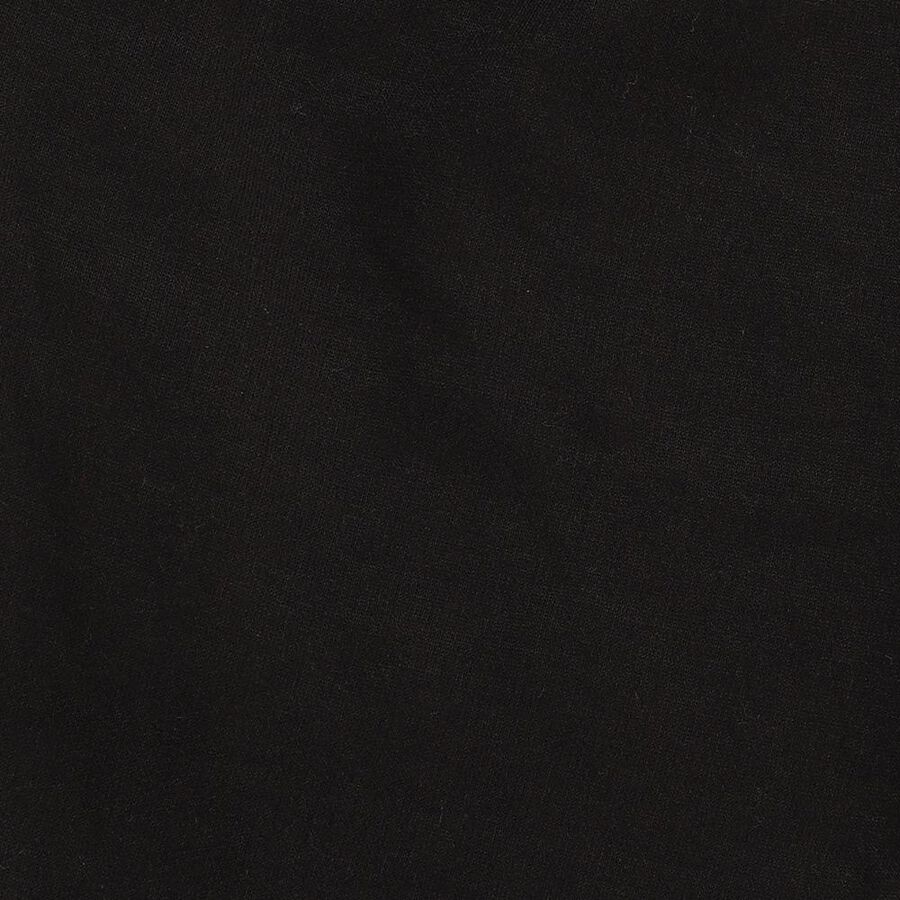 Boys Jet Black Good Vibes Printed Winter Pyjama, काला, large image number null