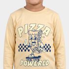 Boys Yellow Cotton Blend Round Neck Regular Boys T-Shirt, Yellow, small