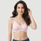 Women's Pink V Neck Bralette Bra, Light Pink, small