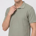 Men's Green Polo Neck Polo T-Shirt, हल्का हरा, small