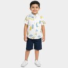 Boys White Cotton Half Sleeve Classic Collar Casual Shirt, White, small
