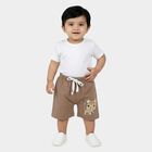 Infants Beige Cotton Half Pant, Beige, small