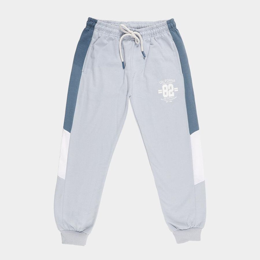 Boys Light Powder Blue Color-Blocked Jogger Pyjama, हल्का नीला, large image number null