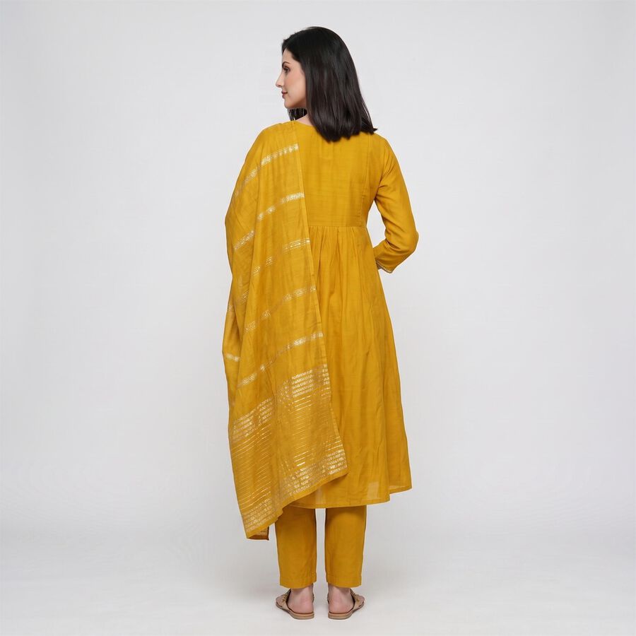 Women's Mustard Embroidered Ethnic Set, Mustard, large